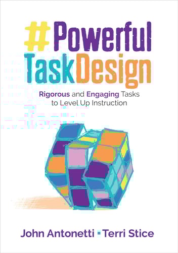 A book cover with a rubix cube and the title, "#Powerful Task Design"