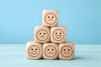 Blocks with different emotions