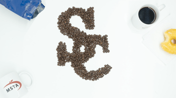 Coffee beans in the shape of "S" and "C"
