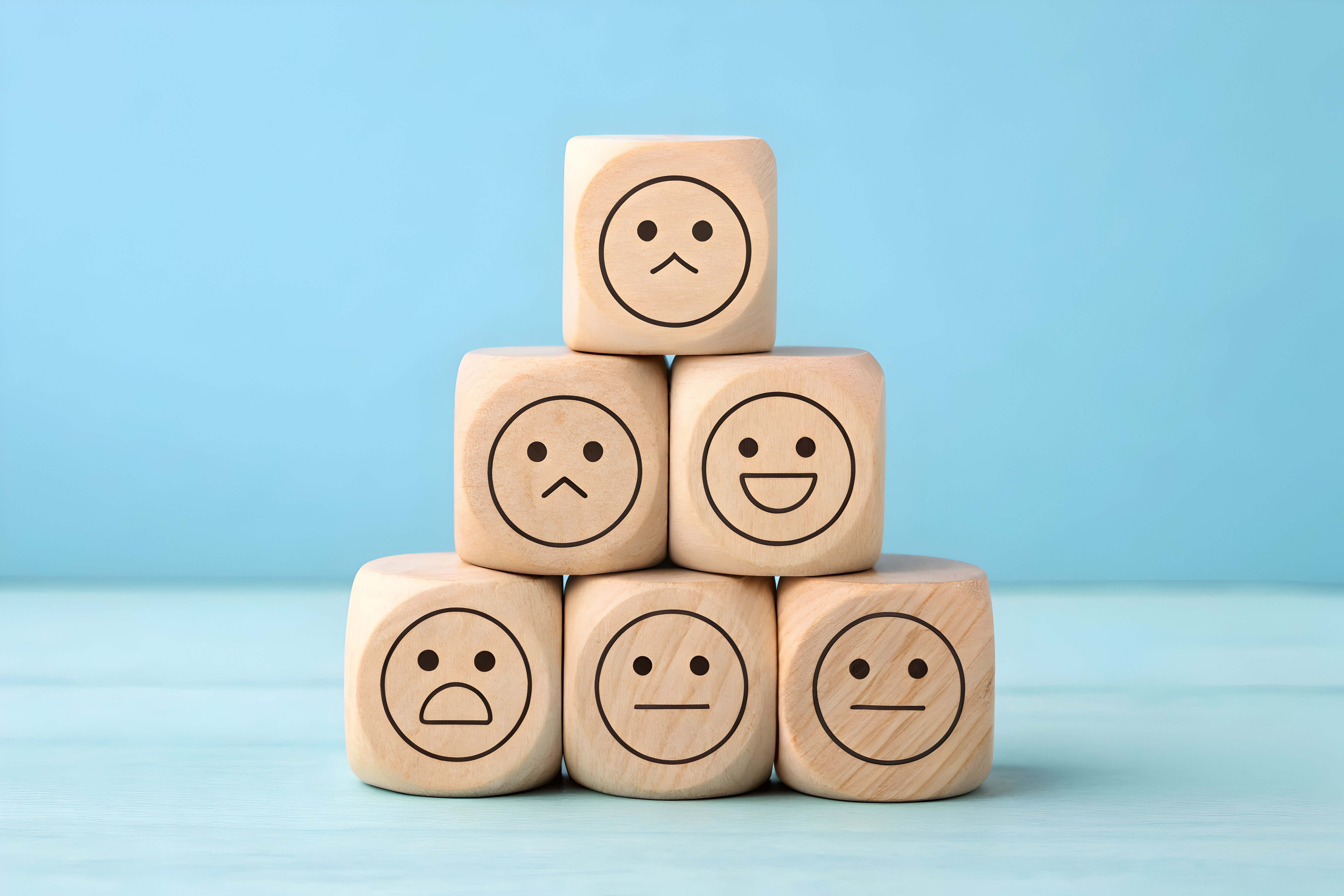 Blocks with different emotions
