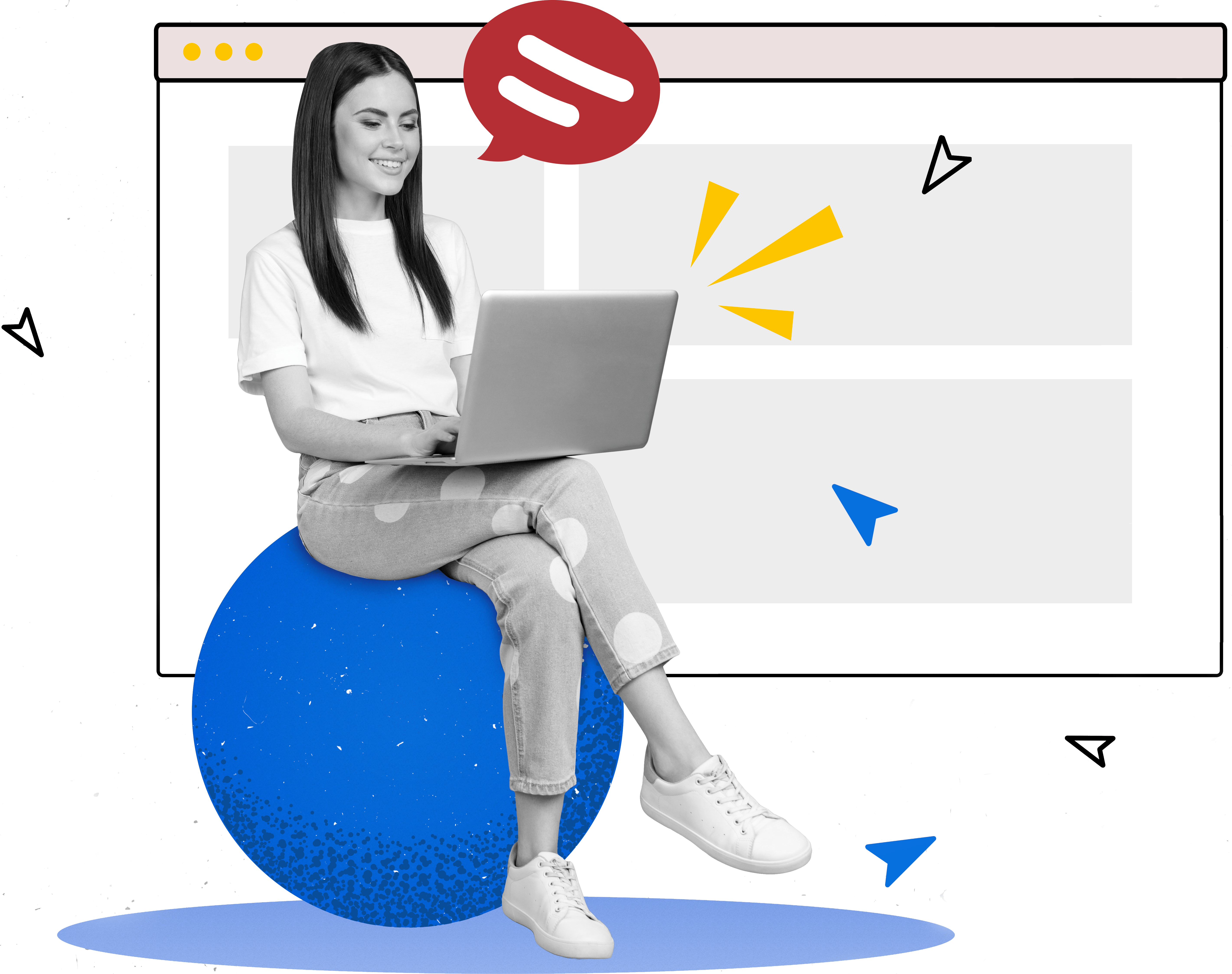Collage showing various web design elements